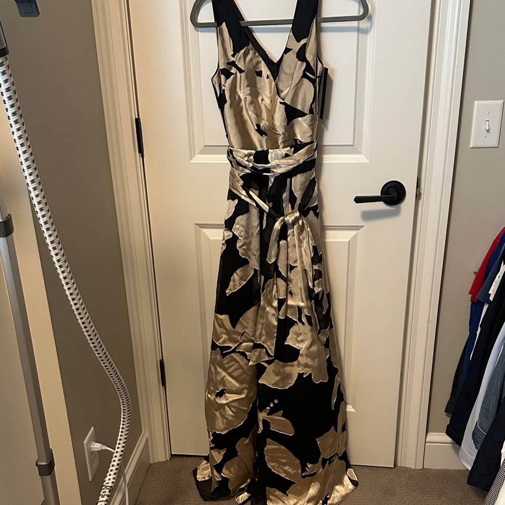 Donna Karan Black and Champagne Maxi Dress